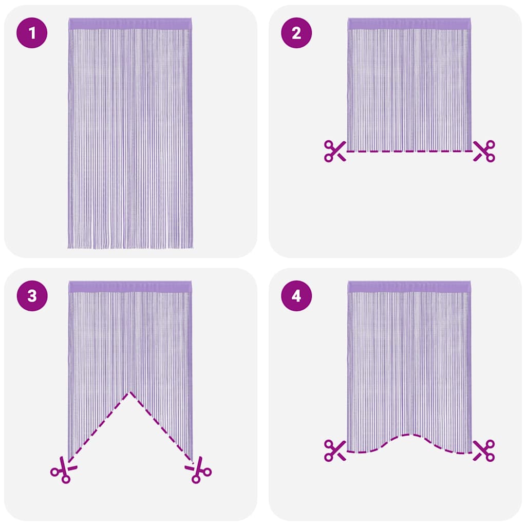 Tende a Filo 2 pz Viola 140x250 cm | homemem39