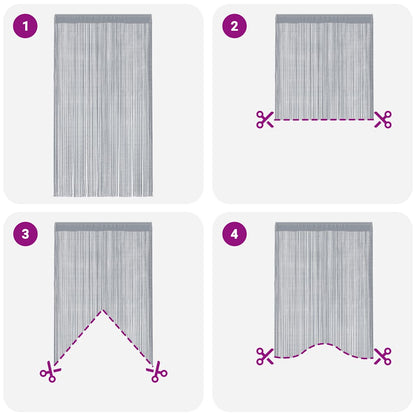 Tende a Filo 2 pz Grigio Chiaro 100x250 cm | homemem39