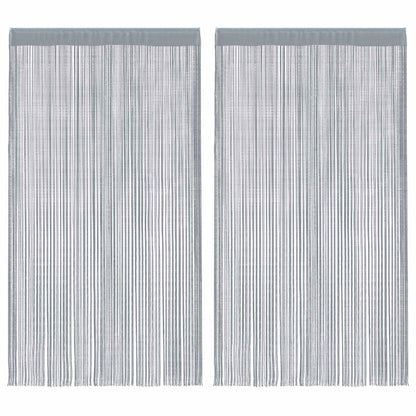Tende a Filo 2 pz Grigio Chiaro 140x250 cm | homemem39