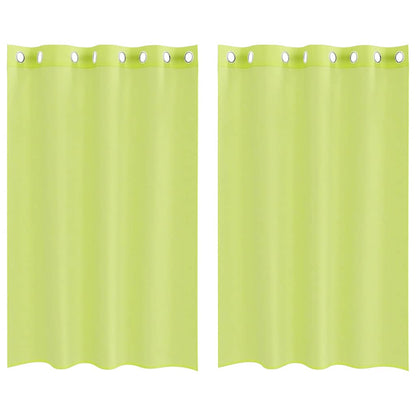 Tende in Voile con Occhielli 2 pz Verde Mela 140x175 cm