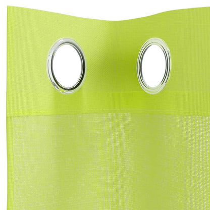 Tende in Voile con Occhielli 2 pz Verde Mela 140x175 cm