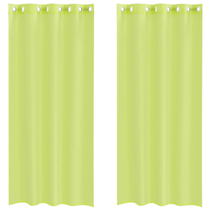 Tende in Voile con Occhielli 2 pz Verde Mela 140x225 cm | homemem39
