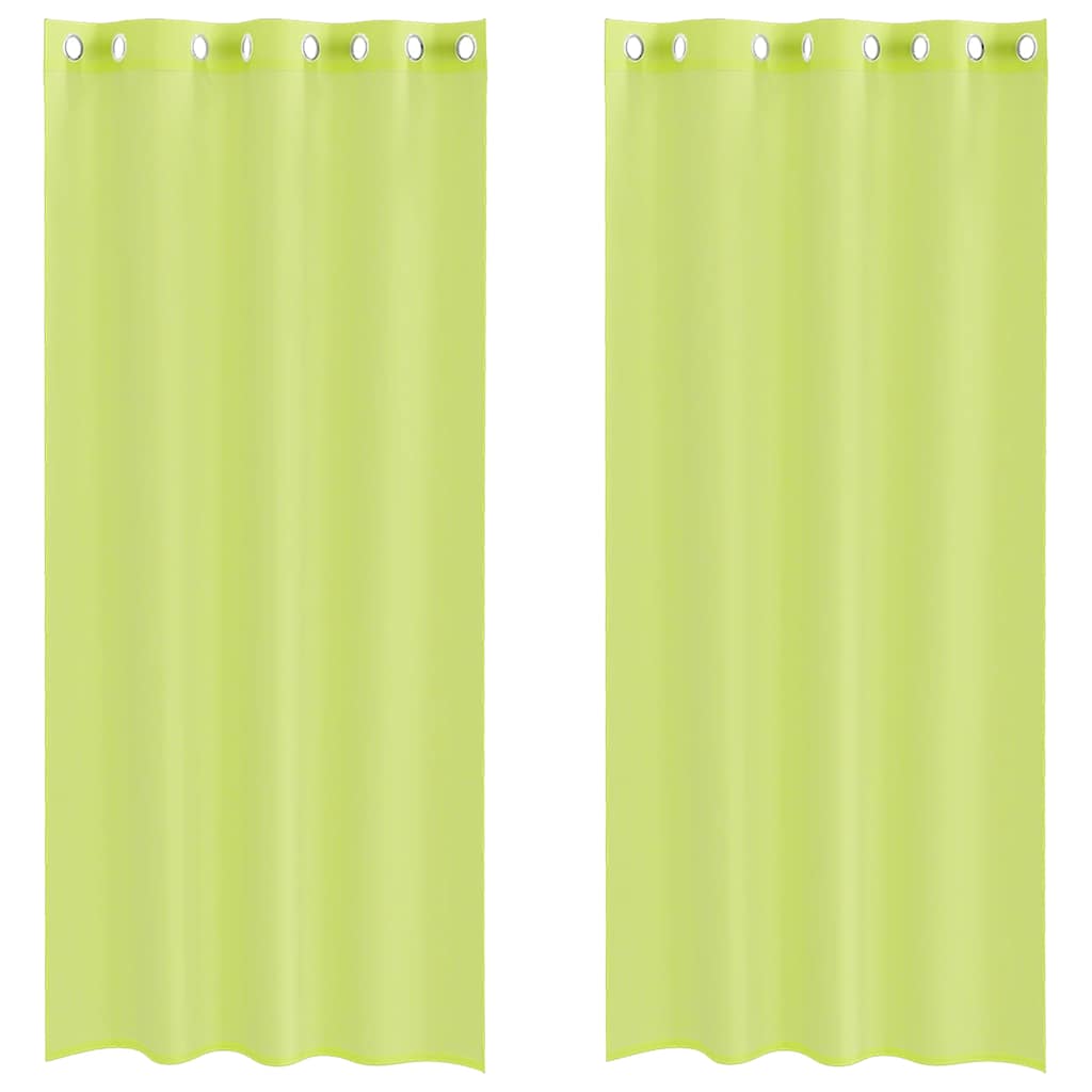 Tende in Voile con Occhielli 2 pz Verde Mela 140x245 cm | homemem39