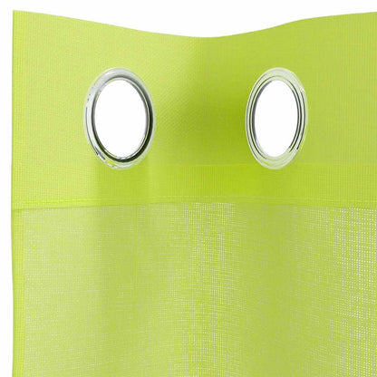 Tende in Voile con Occhielli 2 pz Verde Mela 140x260 cm