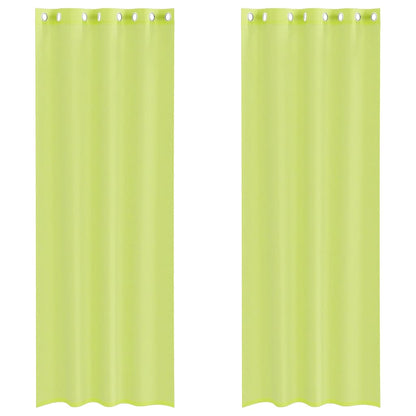 Tende in Voile con Occhielli 2 pz Verde Mela 140x300 cm | homemem39