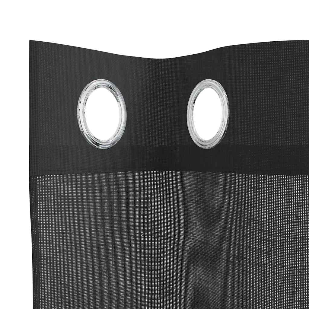Tende in Voile con Occhielli 2 pz Nero 140x140 cm | homemem39