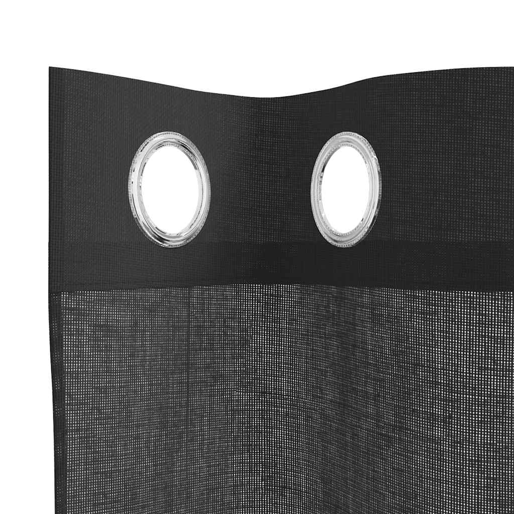 Tende in Voile con Occhielli 2 pz Nero 140x175 cm | homemem39