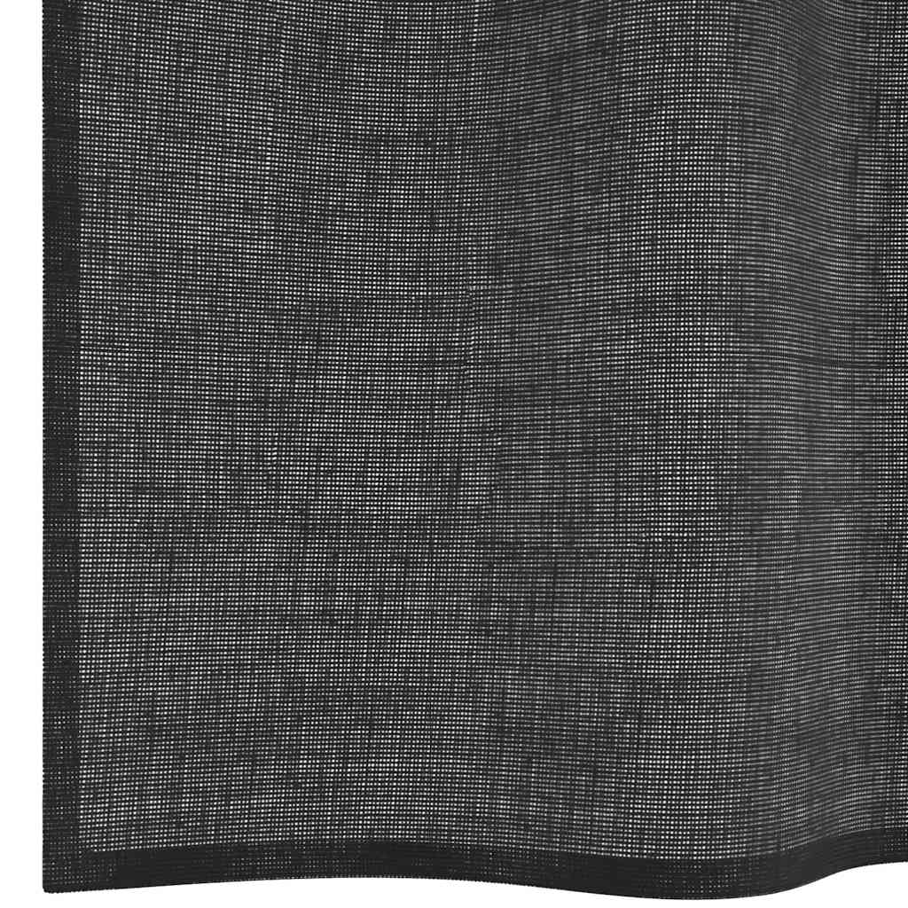Tende in Voile con Occhielli 2 pz Nero 140x175 cm | homemem39