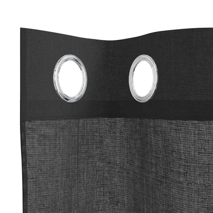 Tende in Voile con Occhielli 2 pz Nero 140x225 cm | homemem39