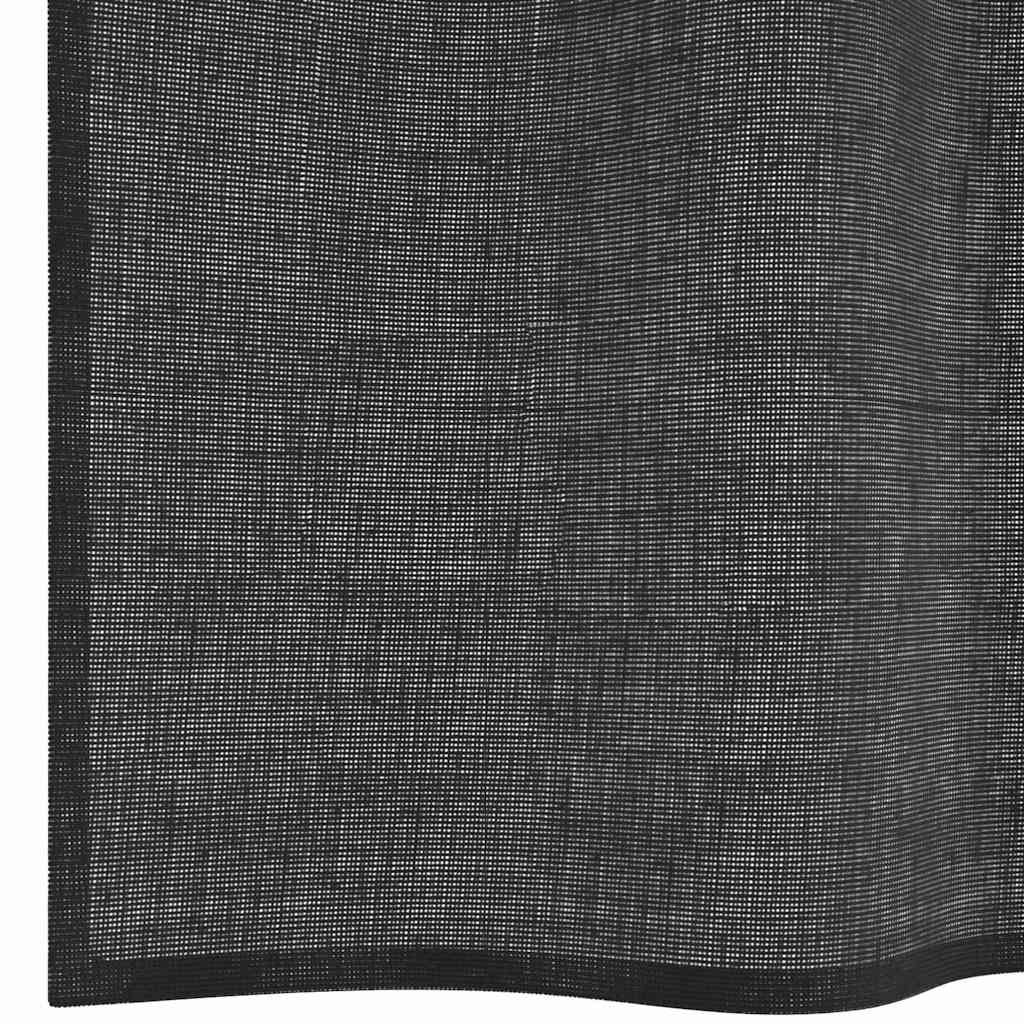 Tende in Voile con Occhielli 2 pz Nero 140x260 cm | homemem39
