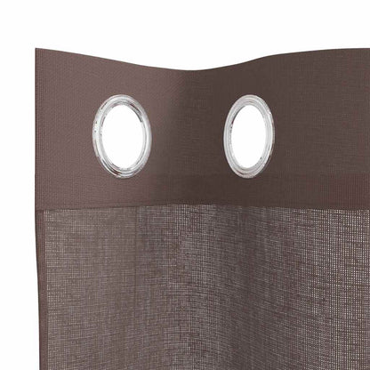 Tende in Voile con Occhielli 2 pz Marrone 140x245 cm | homemem39
