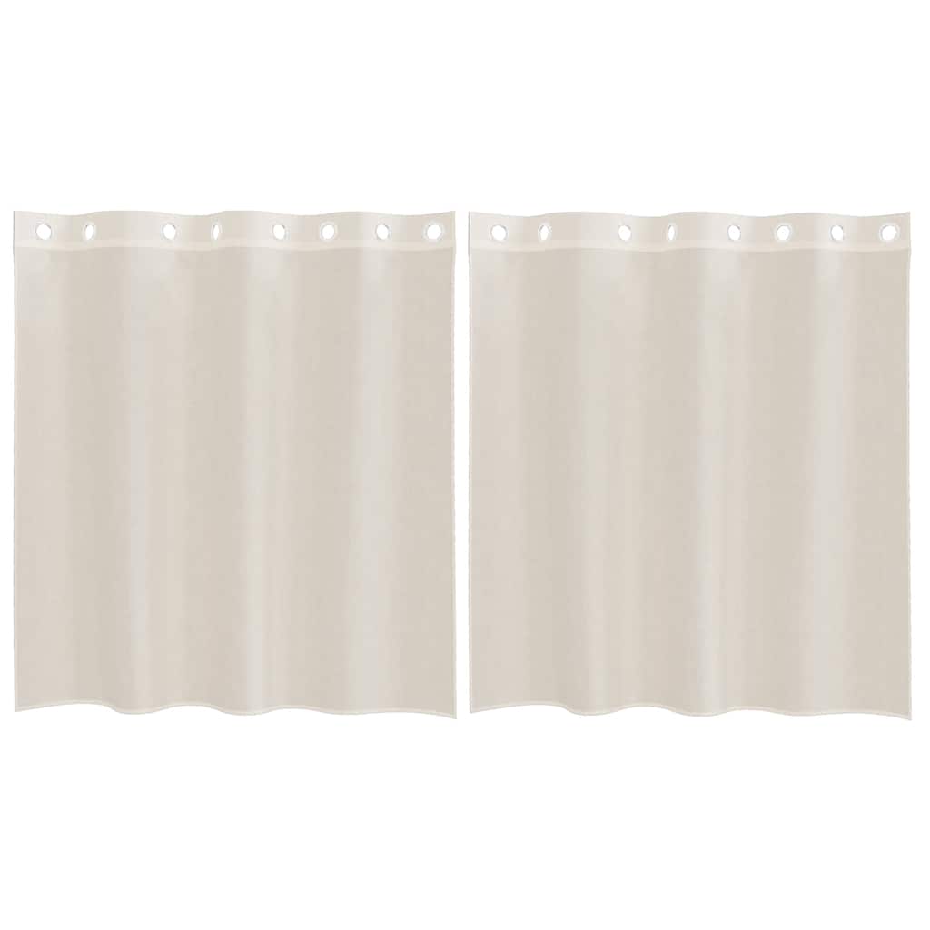 Tende in Voile con Occhielli 2 pz Crema 140x140 cm | homemem39