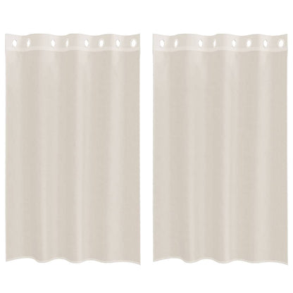 Tende in Voile con Occhielli 2 pz Crema 140x175 cm