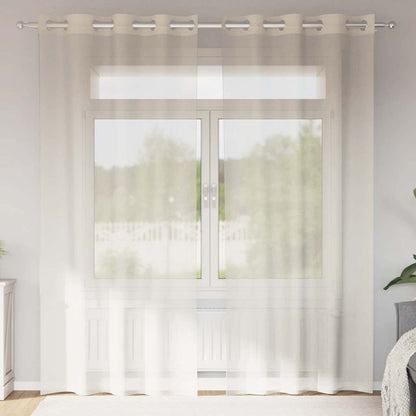 Tende in Voile con Occhielli 2 pz Crema 140x225 cm | homemem39
