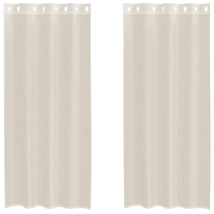 Tende in Voile con Occhielli 2 pz Crema 140x245 cm | homemem39