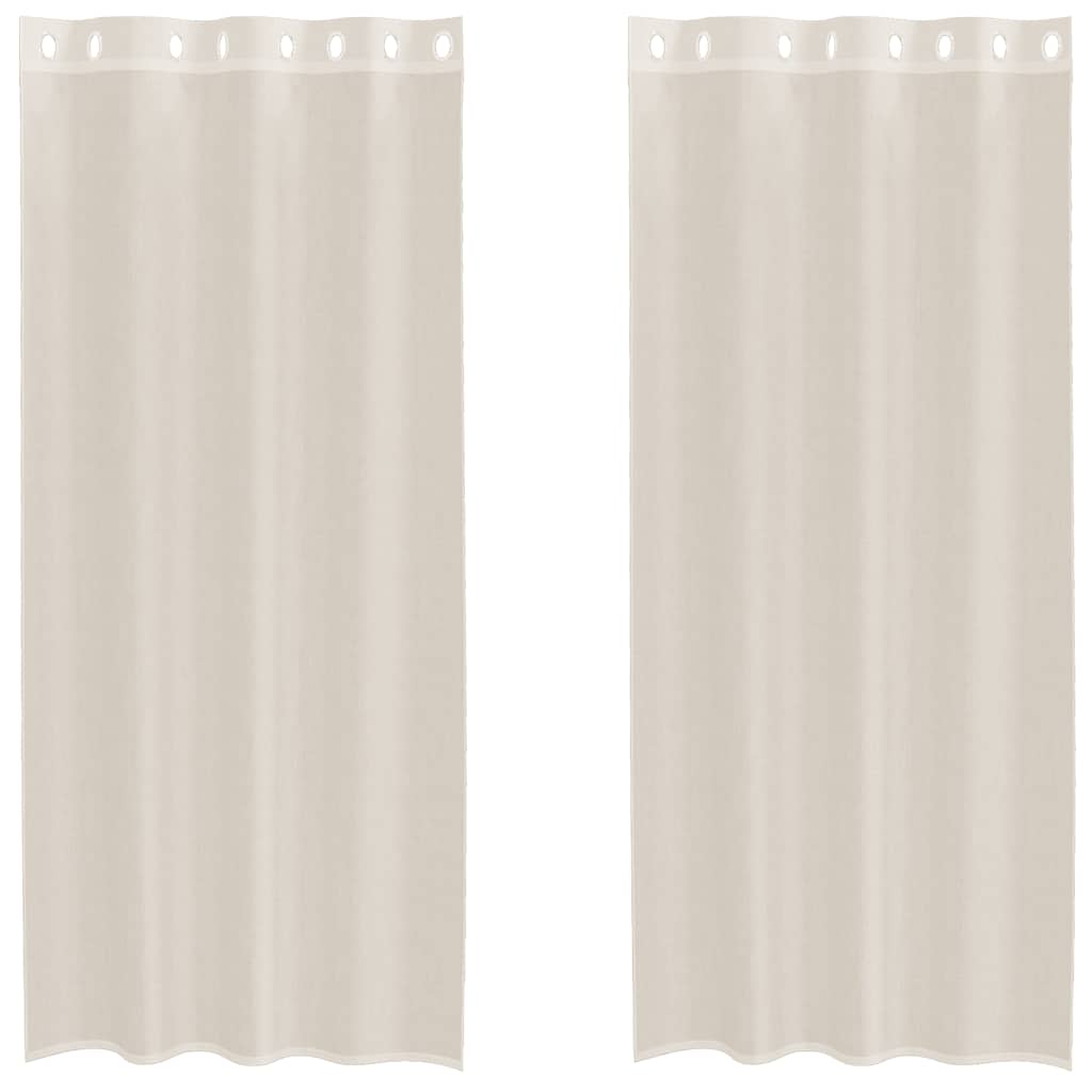 Tende in Voile con Occhielli 2 pz Crema 140x245 cm