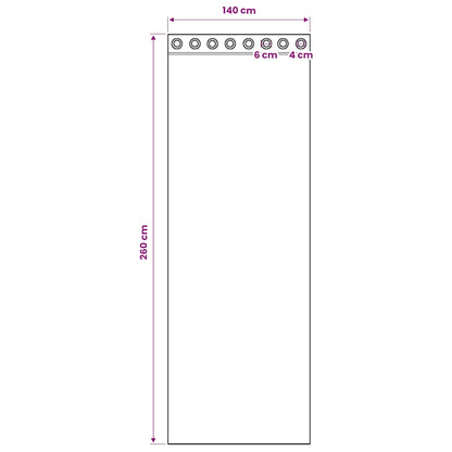 Tende in Voile con Occhielli 2 pz Crema 140x260 cm