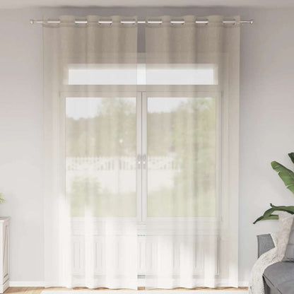 Tende in Voile con Occhielli 2 pz Crema 140x260 cm | homemem39