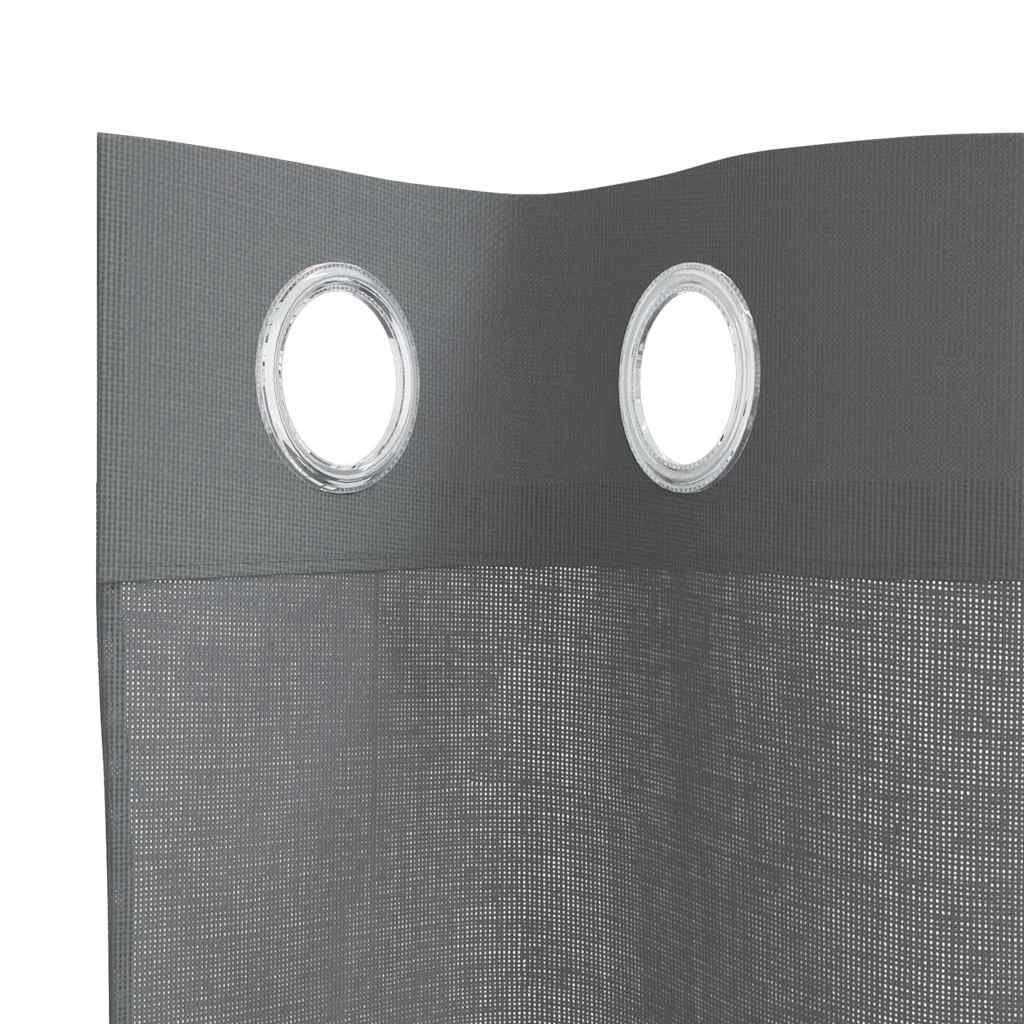 Tende in Voile con Occhielli 2 pz Grigio Scuro 140x140 cm | homemem39