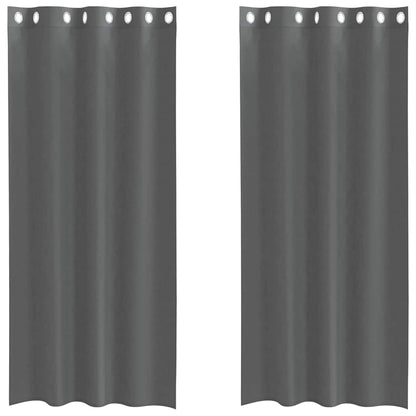Tende in Voile con Occhielli 2 pz Grigio Scuro 140x245 cm | homemem39