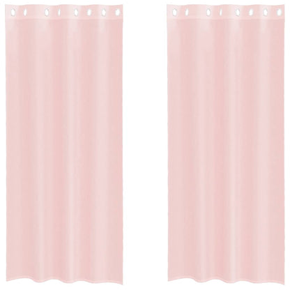 Tende in Voile con Occhielli 2 pz Rosa Chiaro 140x225 cm | homemem39
