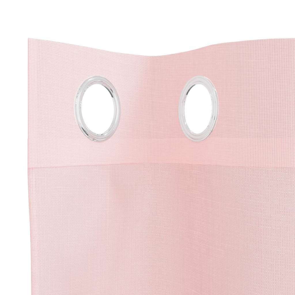 Tende in Voile con Occhielli 2 pz Rosa Chiaro 140x225 cm | homemem39