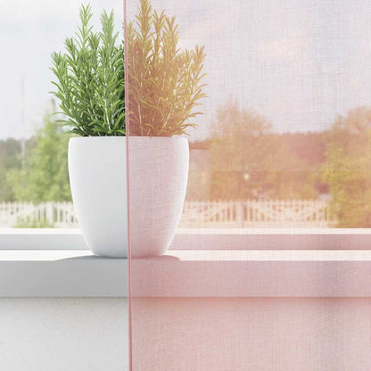 Tende in Voile con Occhielli 2 pz Rosa Chiaro 140x260 cm | homemem39