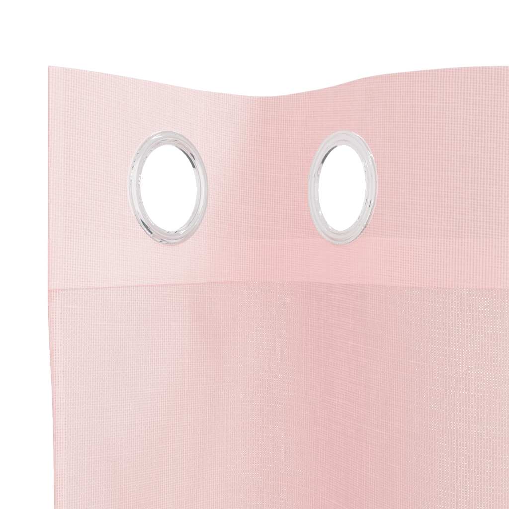 Tende in Voile con Occhielli 2 pz Rosa Chiaro 140x260 cm | homemem39