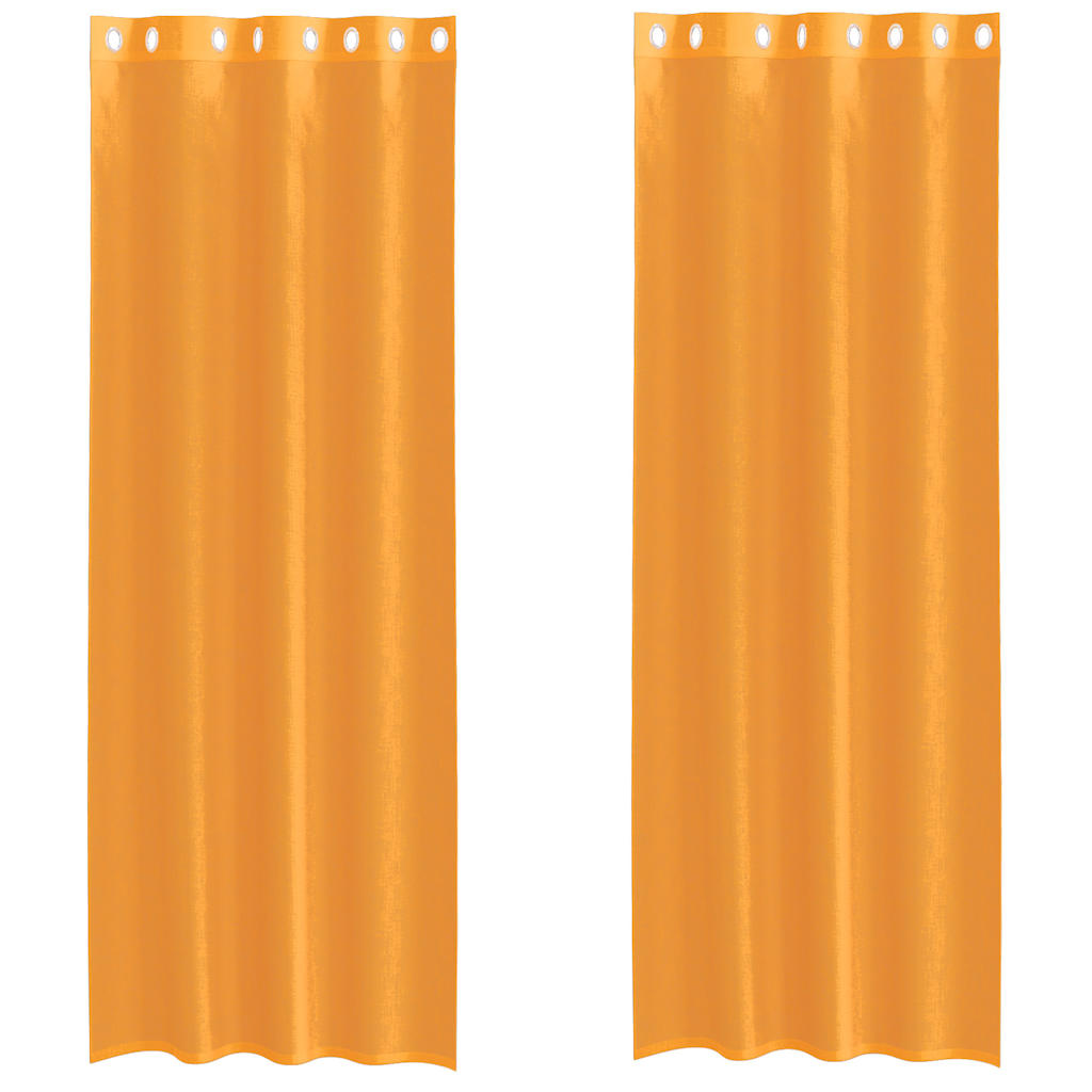 Tende in Voile con Occhielli 2 pz Arancio 140x260 cm | homemem39