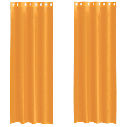 Tende in Voile con Occhielli 2 pz Arancio 140x260 cm | homemem39