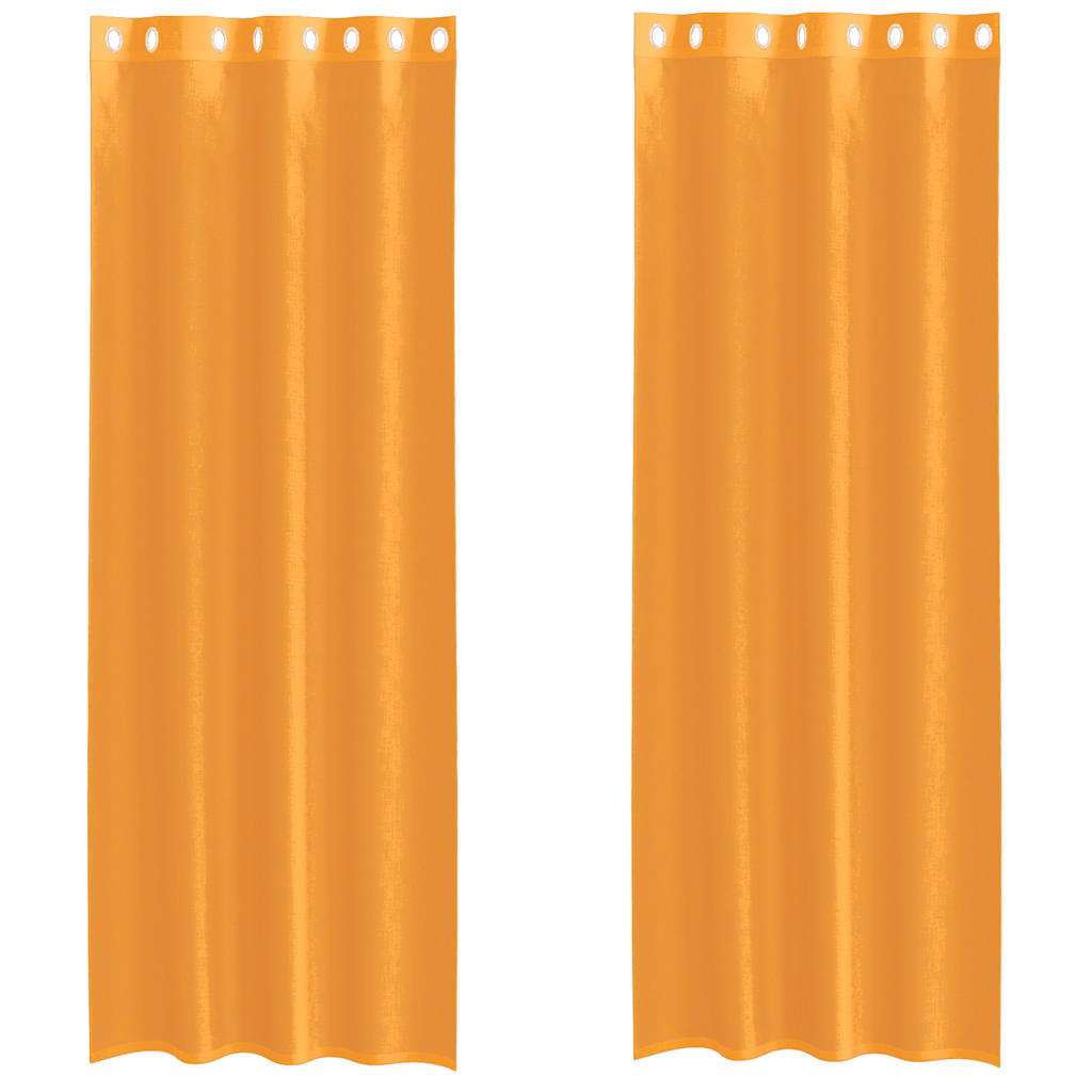 Tende in Voile con Occhielli 2 pz Arancio 140x300 cm | homemem39