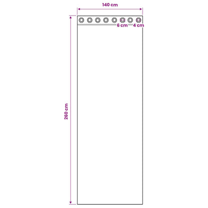 Tende in Voile con Occhielli 2 pz Rosa 140x260 cm