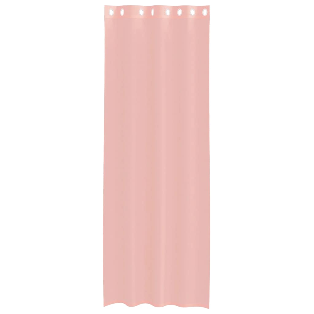 Tende in Voile con Occhielli 2 pz Rosa 140x300 cm