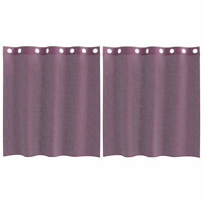 Tende in Voile con Occhielli 2 pz Viola 140x140 cm | homemem39