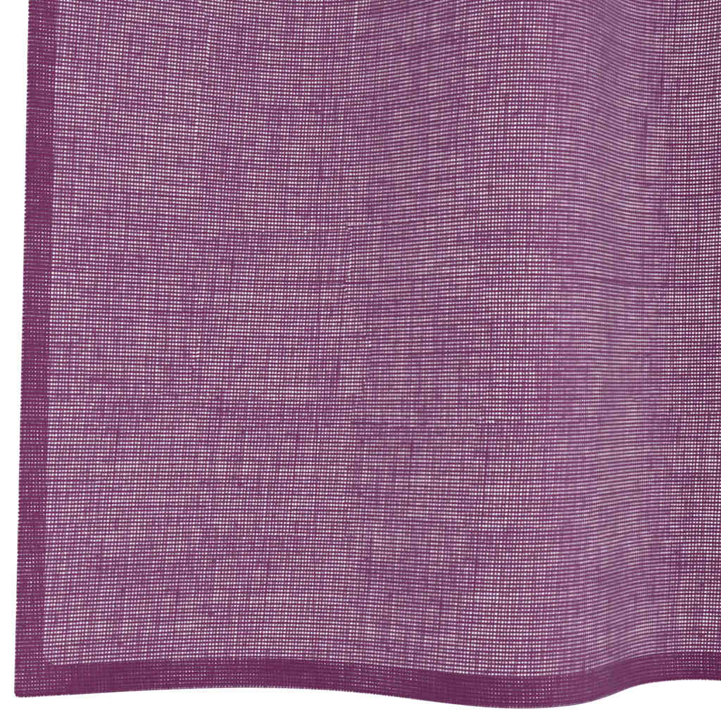 Tende in Voile con Occhielli 2 pz Viola 140x140 cm | homemem39