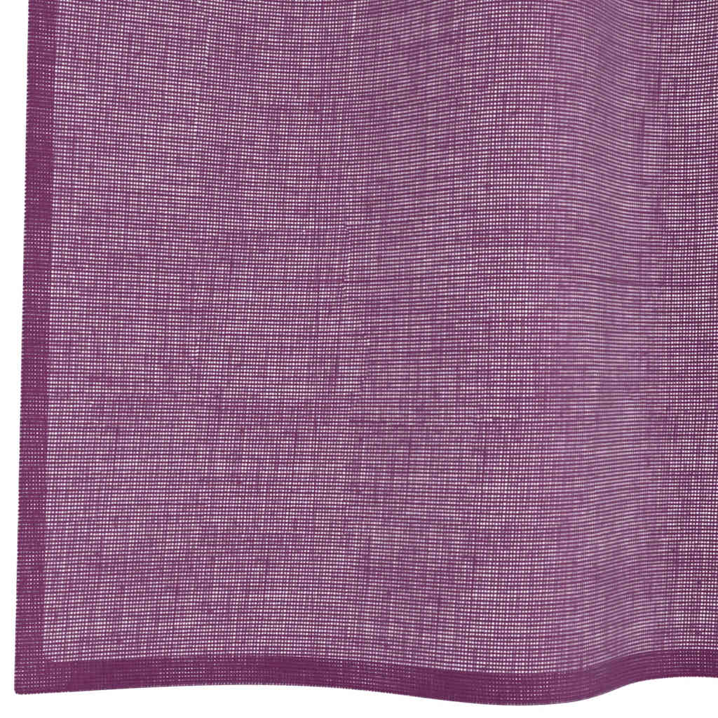 Tende in Voile con Occhielli 2 pz Viola 140x140 cm