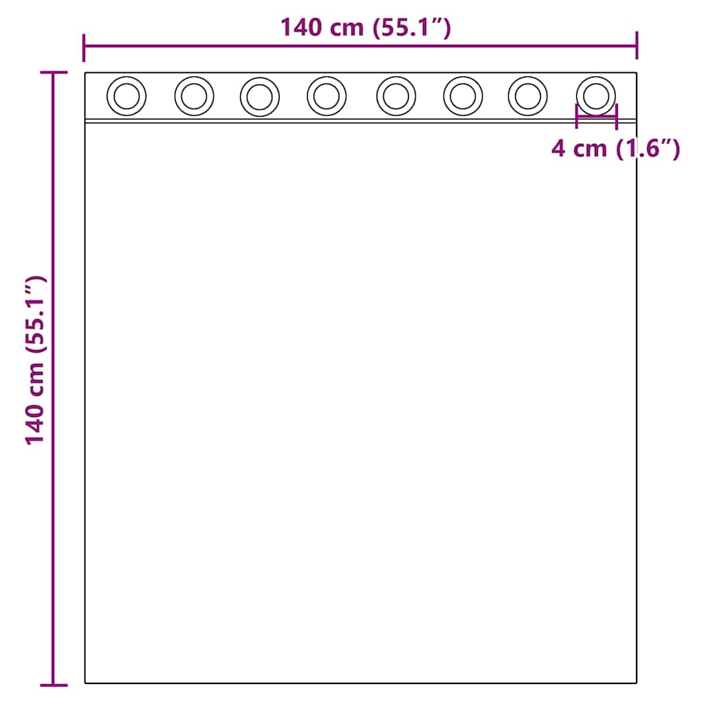 Tende in Voile con Occhielli 2 pz Viola 140x140 cm | homemem39
