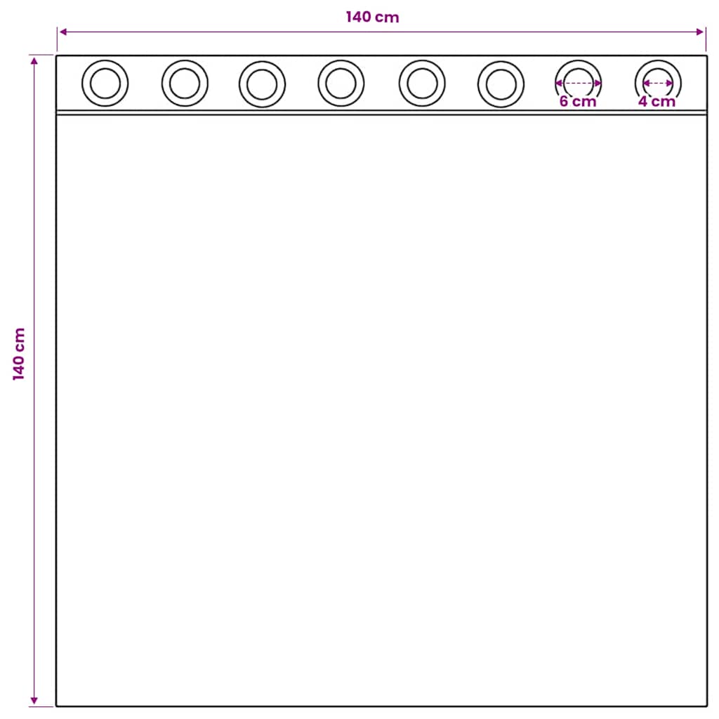 Tende in Voile con Occhielli 2 pz Viola 140x140 cm