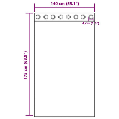 Tende in Voile con Occhielli 2 pz Viola 140x175 cm