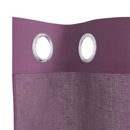 Tende in Voile con Occhielli 2 pz Viola 140x225 cm | homemem39