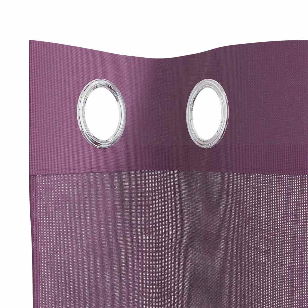 Tende in Voile con Occhielli 2 pz Viola 140x225 cm