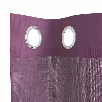 Tende in Voile con Occhielli 2 pz Viola 140x225 cm