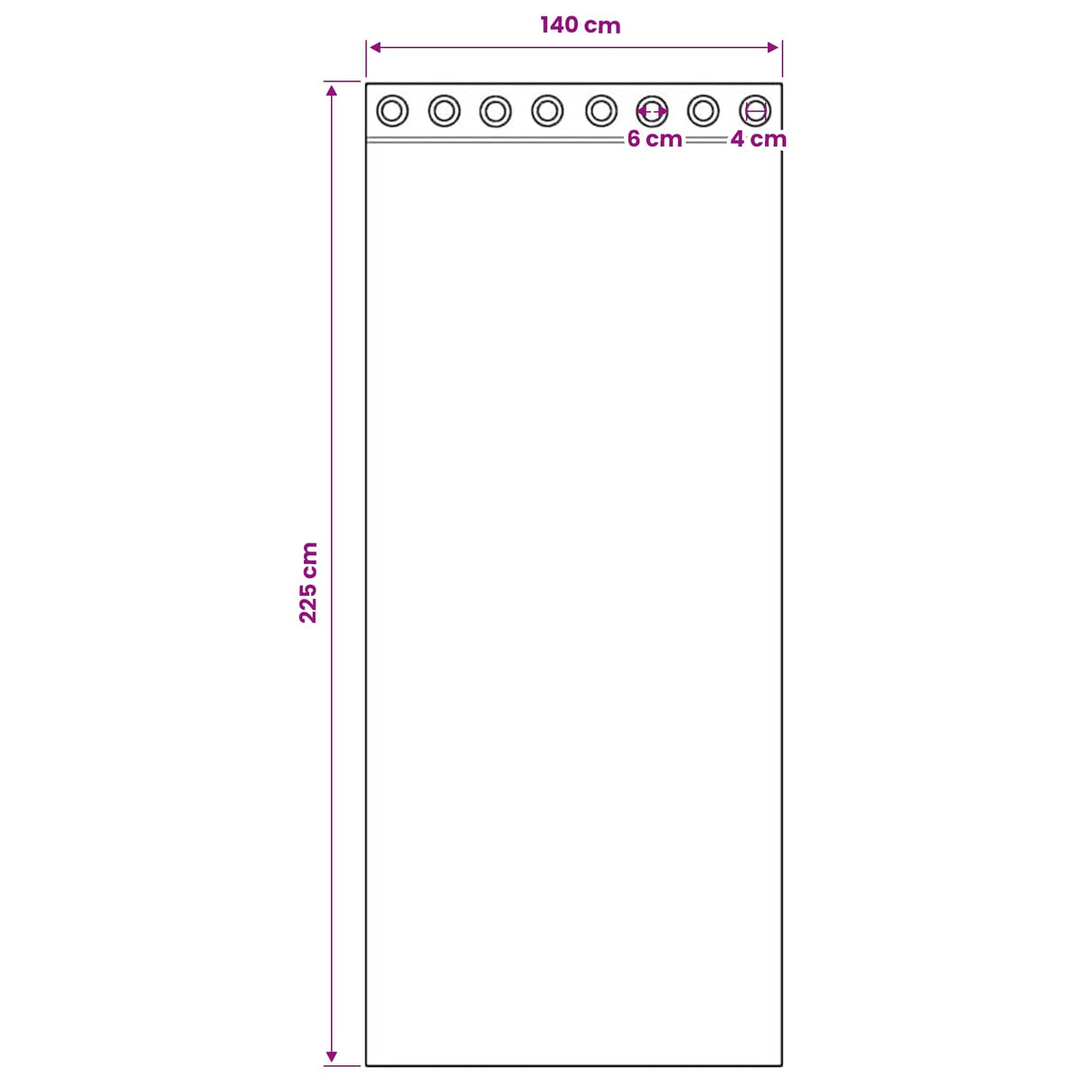 Tende in Voile con Occhielli 2 pz Viola 140x225 cm