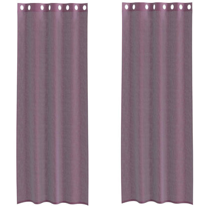 Tende in Voile con Occhielli 2 pz Viola 140x300 cm | homemem39
