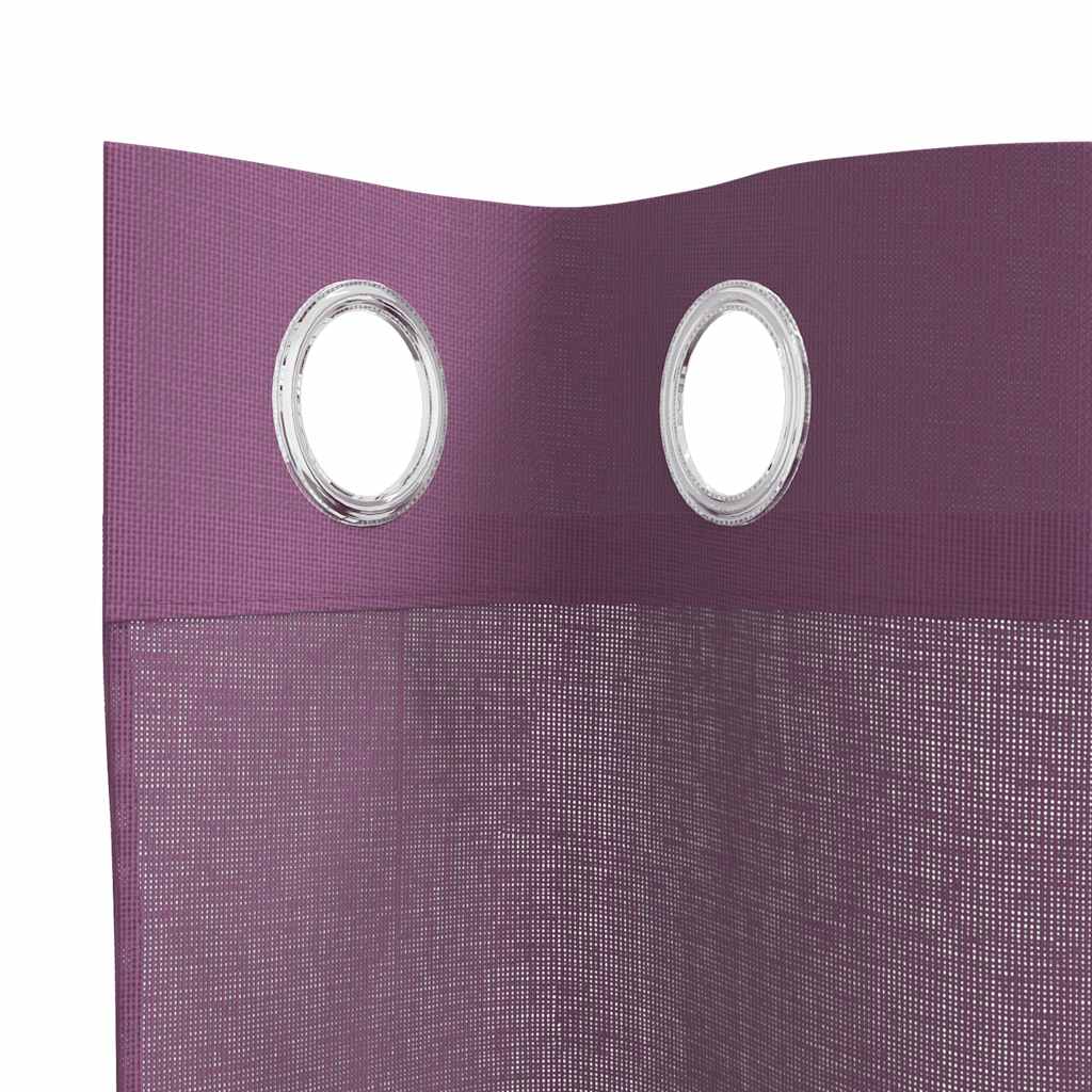 Tende in Voile con Occhielli 2 pz Viola 140x300 cm | homemem39