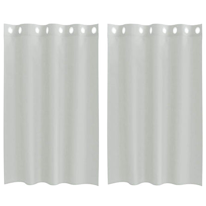 Tende in Voile con Occhielli 2 pz Grigio Chiaro 140x175 cm