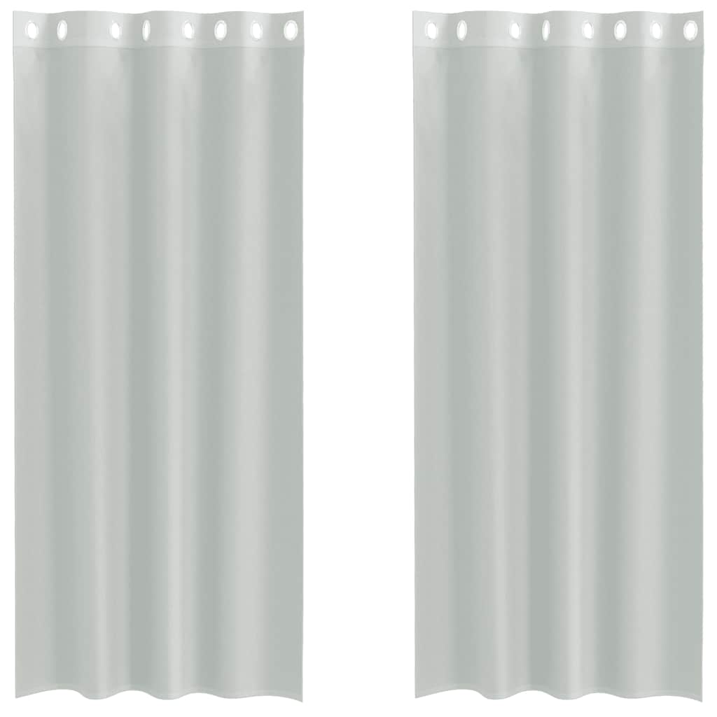 Tende in Voile con Occhielli 2 pz Grigio Chiaro 140x225 cm | homemem39
