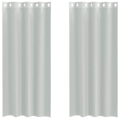 Tende in Voile con Occhielli 2 pz Grigio Chiaro 140x225 cm | homemem39