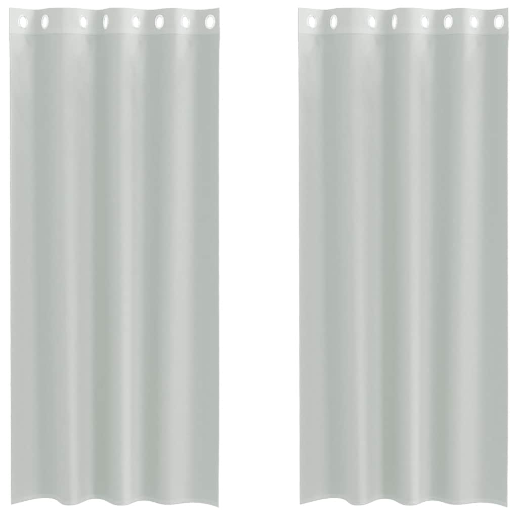Tende in Voile con Occhielli 2 pz Grigio Chiaro 140x245 cm | homemem39