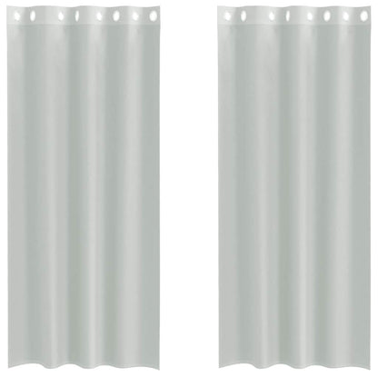 Tende in Voile con Occhielli 2 pz Grigio Chiaro 140x245 cm | homemem39